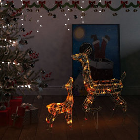 Berkfield Acrylic Reindeer Family Christmas Decoration 160 LED Colourful