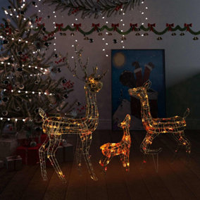Berkfield Acrylic Reindeer Family Christmas Decoration 300 LED Colourful