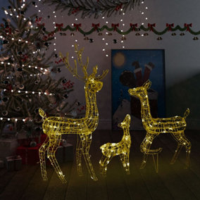 Berkfield Acrylic Reindeer Family Christmas Decoration 300 LED Warm White