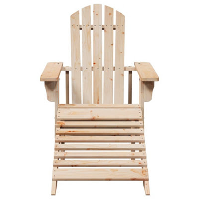 Berkfield Adirondack Chair with Ottoman Natural Wood Solid Wood Fir
