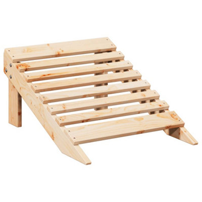 Berkfield Adirondack Chair with Ottoman Natural Wood Solid Wood Fir