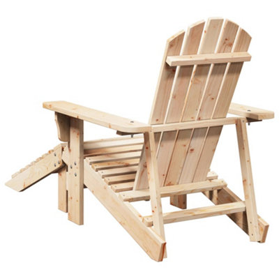 Berkfield Adirondack Chair with Ottoman Natural Wood Solid Wood Fir