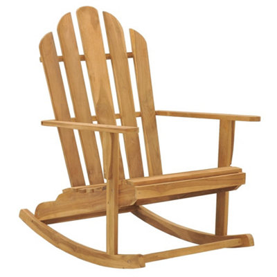 Berkfield Adirondack Rocking Chair Solid Teak Wood DIY At B Q   Berkfield Adirondack Rocking Chair Solid Teak Wood~7720286318348 01c MP