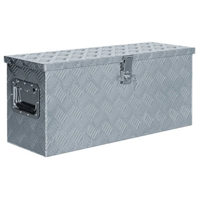 Berkfield Aluminium Box 76.5x26.5x33 cm Silver