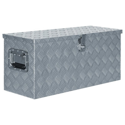 Berkfield Aluminium Box 80x30x35 cm Silver | DIY at B&Q