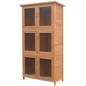 Berkfield Animal Rabbit Cage 6 Rooms Wood
