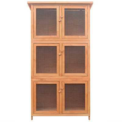 Berkfield Animal Rabbit Cage 6 Rooms Wood
