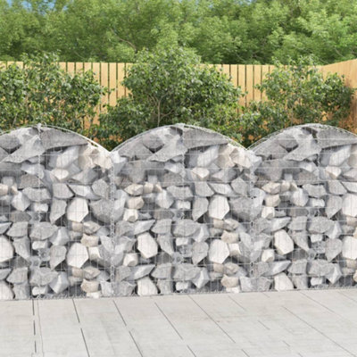 Berkfield Arched Gabion Basket 100x30x100/120 cm Galvanised Iron