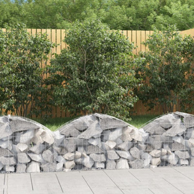 Berkfield Arched Gabion Basket 100x30x40/60 cm Galvanised Iron