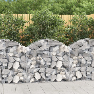 Berkfield Arched Gabion Basket 100x30x80/100 cm Galvanised Iron