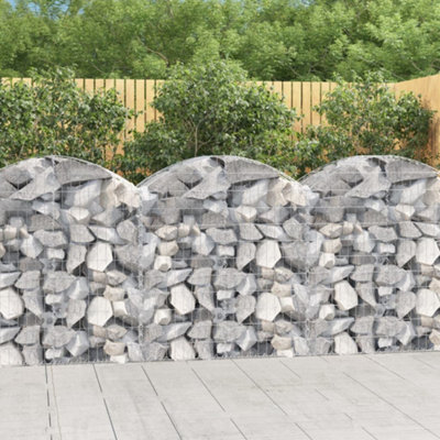 Berkfield Arched Gabion Basket 100x50x100/120 cm Galvanised Iron