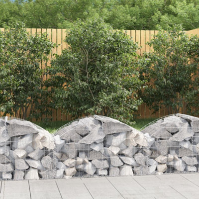 Berkfield Arched Gabion Basket 100x50x40/60 cm Galvanised Iron