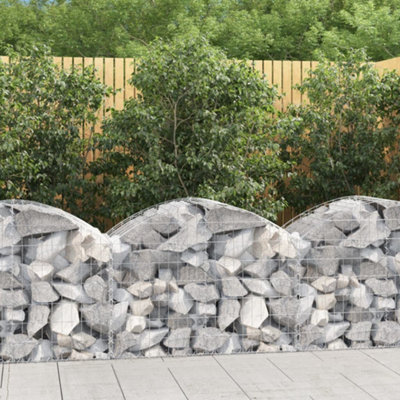 Berkfield Arched Gabion Basket 100x50x60/80 cm Galvanised Iron