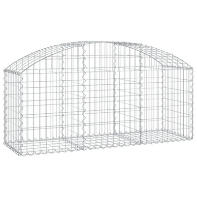 Berkfield Arched Gabion Basket 150x50x60/80 cm Galvanised Iron