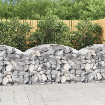 Berkfield Arched Gabion Basket 150x50x80/100 cm Galvanised Iron