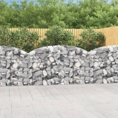 Berkfield Arched Gabion Basket 200x30x100/120 cm Galvanised Iron