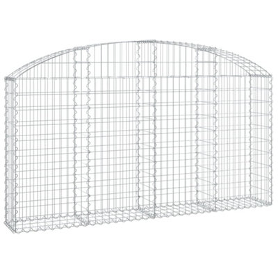 Berkfield Arched Gabion Basket 200x30x100/120 cm Galvanised Iron