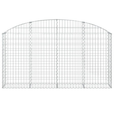 Berkfield Arched Gabion Basket 200x30x100/120 cm Galvanised Iron