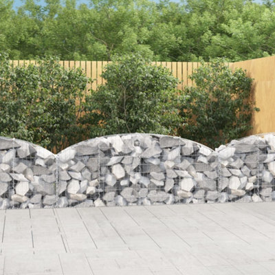 Berkfield Arched Gabion Basket 200x30x60/80 cm Galvanised Iron