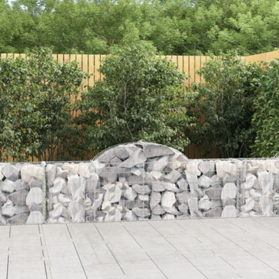 Berkfield Arched Gabion Basket 200x30x60/80 cm Galvanised Iron