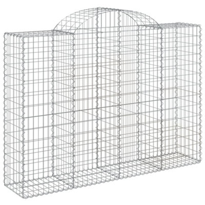 Berkfield Arched Gabion Basket 200x50x140/160 cm Galvanised Iron