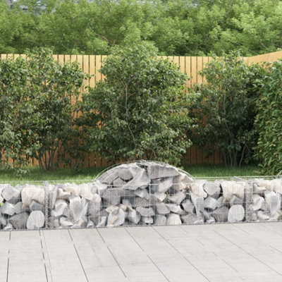 Berkfield Arched Gabion Basket 200x50x40/60 cm Galvanised Iron