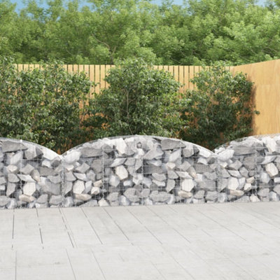 Berkfield Arched Gabion Basket 200x50x60/80 cm Galvanised Iron