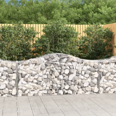 Berkfield Arched Gabion Basket 200x50x80/100 cm Galvanised Iron