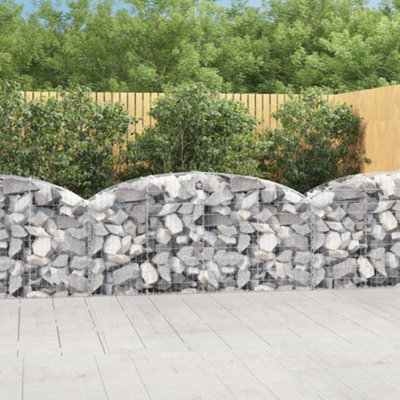 Berkfield Arched Gabion Basket 200x50x80/100 cm Galvanised Iron