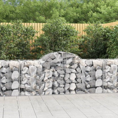 Berkfield Arched Gabion Basket 200x50x80/100 cm Galvanised Iron