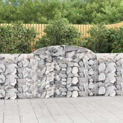 Berkfield Arched Gabion Basket 300x30x100/120 cm Galvanised Iron