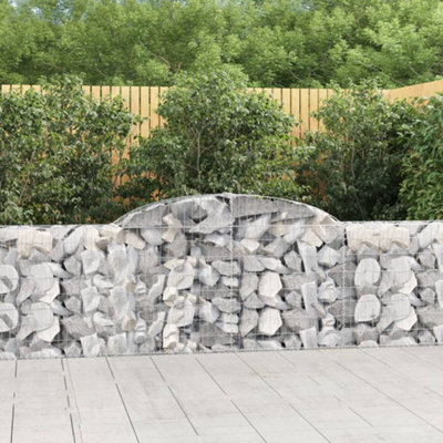 Berkfield Arched Gabion Basket 300x30x80/100 cm Galvanised Iron