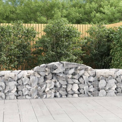 Berkfield Arched Gabion Basket 300x50x60/80 cm Galvanised Iron