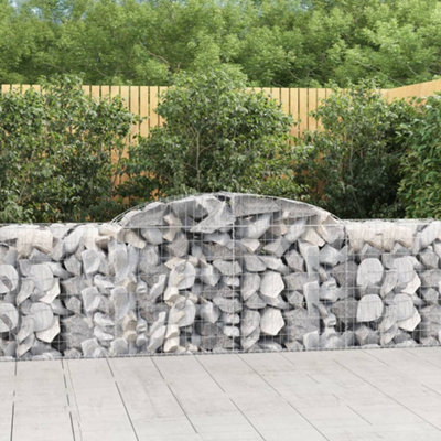 Berkfield Arched Gabion Basket 300x50x80/100 cm Galvanised Iron