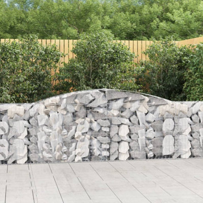 Berkfield Arched Gabion Basket 400x30x100/120 cm Galvanised Iron