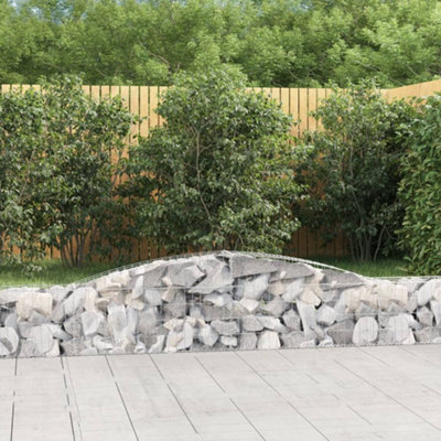 Berkfield Arched Gabion Basket 400x30x40/60 cm Galvanised Iron