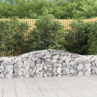 Berkfield Arched Gabion Basket 400x30x60/80 cm Galvanised Iron