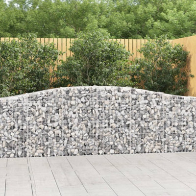 Berkfield Arched Gabion Basket 400x30x80/100 cm Galvanised Iron