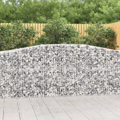 Berkfield Arched Gabion Basket 400x50x100/120 cm Galvanised Iron