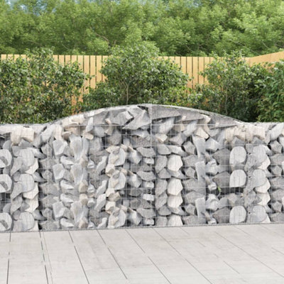 Berkfield Arched Gabion Basket 400x50x100/120 cm Galvanised Iron