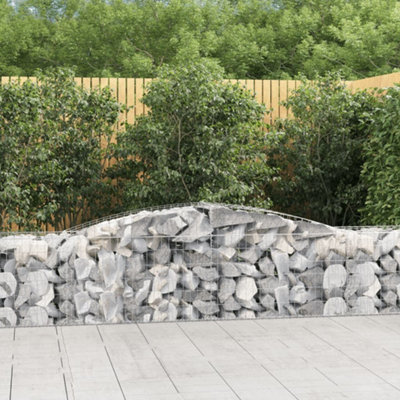 Berkfield Arched Gabion Basket 400x50x60/80 cm Galvanised Iron