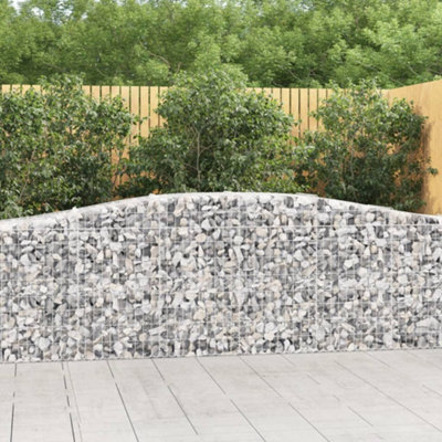 Berkfield Arched Gabion Basket 400x50x80/100 cm Galvanised Iron