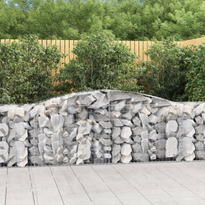 Berkfield Arched Gabion Basket 400x50x80/100 cm Galvanised Iron