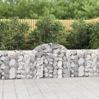 Berkfield Arched Gabion Baskets 10 pcs 200x30x80/100 cm Galvanised Iron