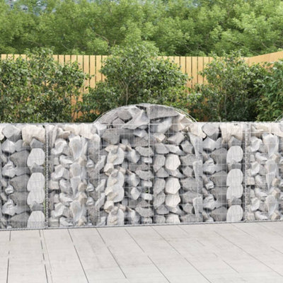 Berkfield Arched Gabion Baskets 10 pcs 200x50x100/120 cm Galvanised Iron