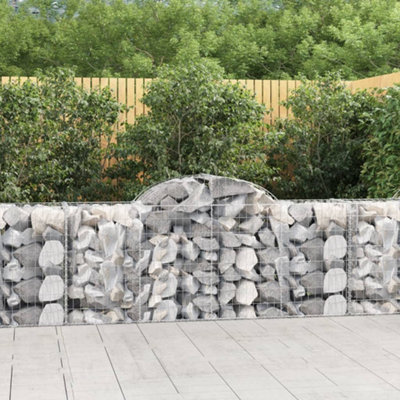 Berkfield Arched Gabion Baskets 10 pcs 200x50x80/100 cm Galvanised Iron