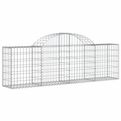 Berkfield Arched Gabion Baskets 11 pcs 200x30x60/80 cm Galvanised Iron