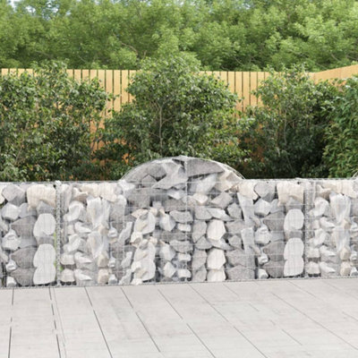 Berkfield Arched Gabion Baskets 11 pcs 200x30x80/100 cm Galvanised Iron