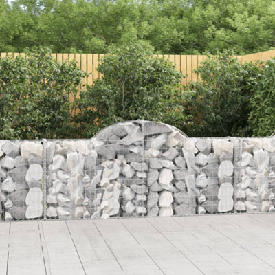 Berkfield Arched Gabion Baskets 13 pcs 200x30x80/100 cm Galvanised Iron