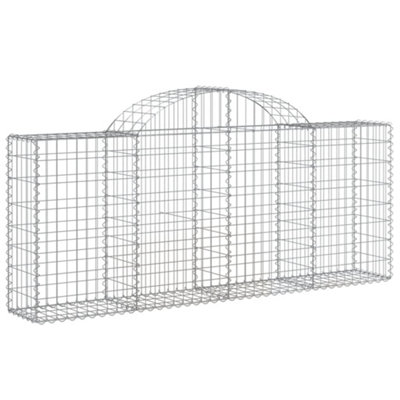 Berkfield Arched Gabion Baskets 14 pcs 200x30x80/100 cm Galvanised Iron